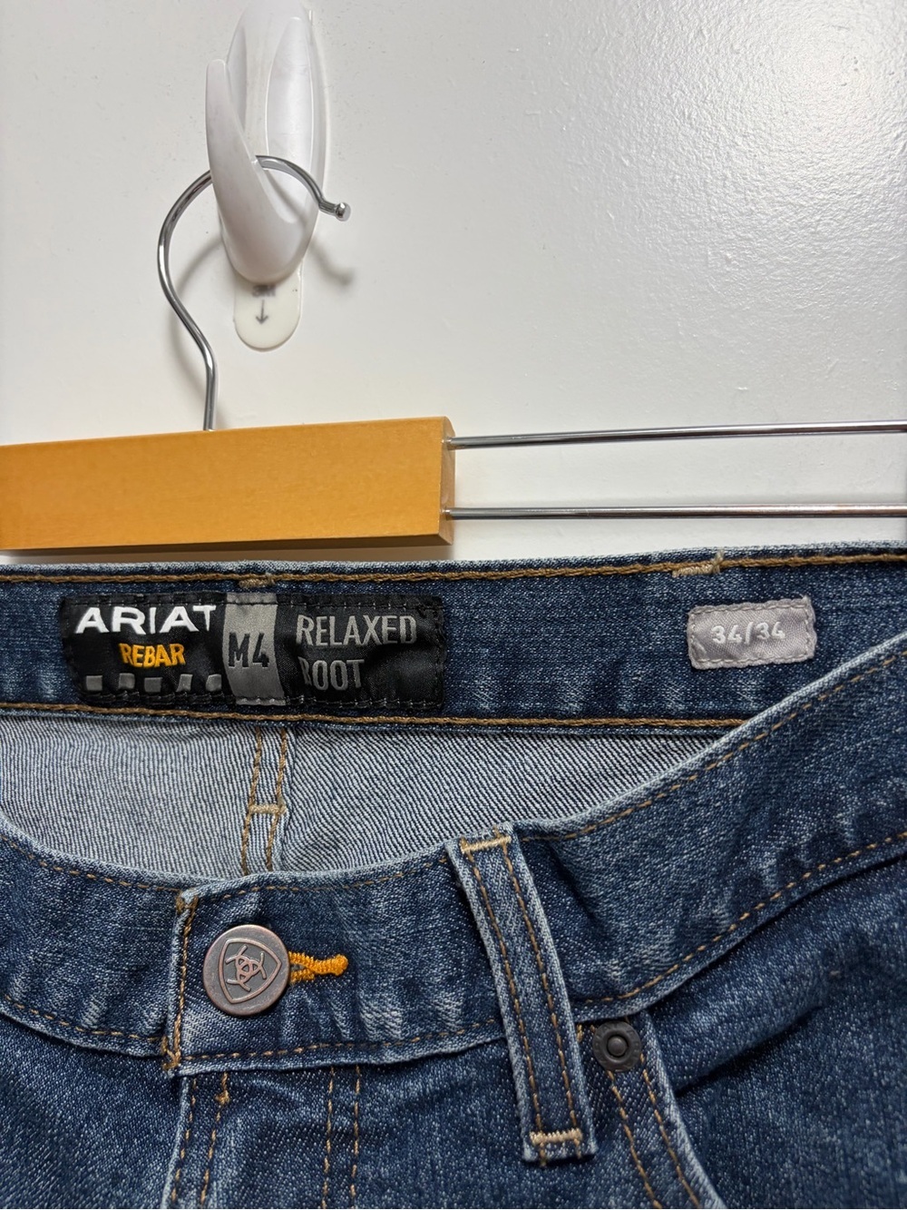 Ariat Men's Rebar M4 DuraStretch Relaxed Boot Cut Jeans Size 34x34 - Picture 3 of 10